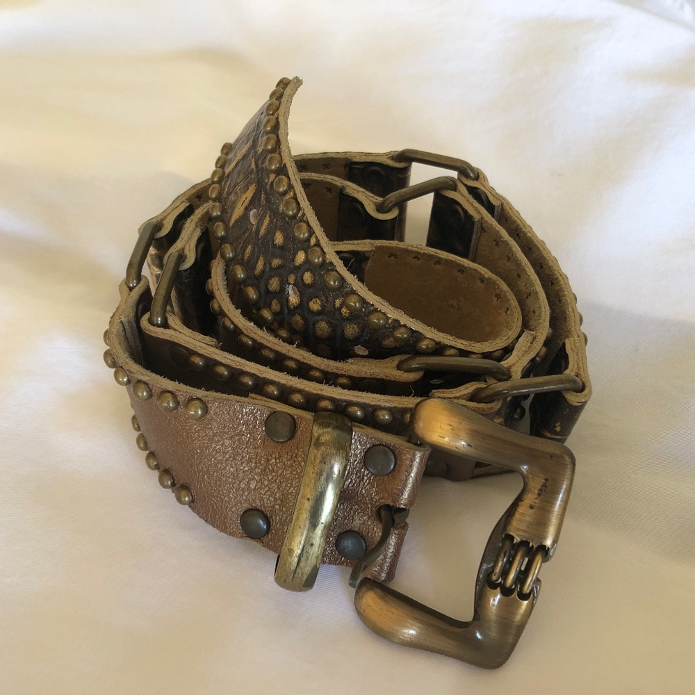 Vintage Leatherock Metallic Studded Belt